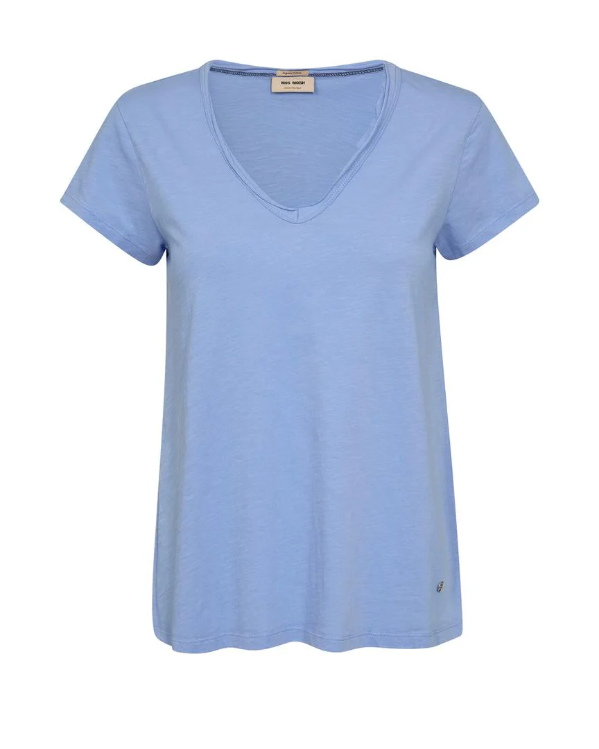 Tulli V-SS Basic t-shirt - Hydrangea