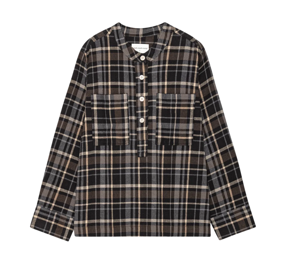 Ayla Check skjorte - brun/sort - Image 2