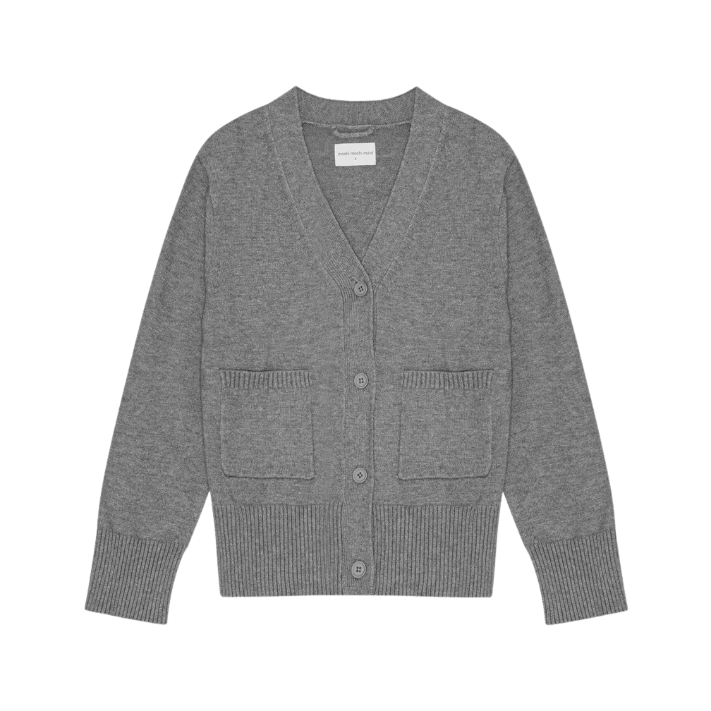 Forest strikket cardigan - Grey Melange - Image 2