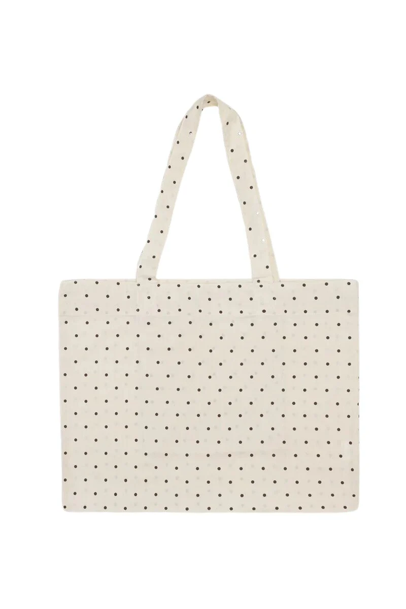 Medium Dot shopper - Ecru/Black Dots