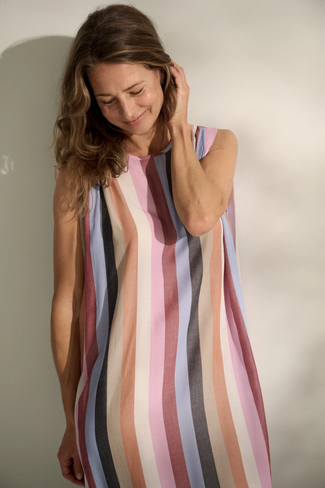 Oceana silky stripe kjole - Multi stripe - Image 3