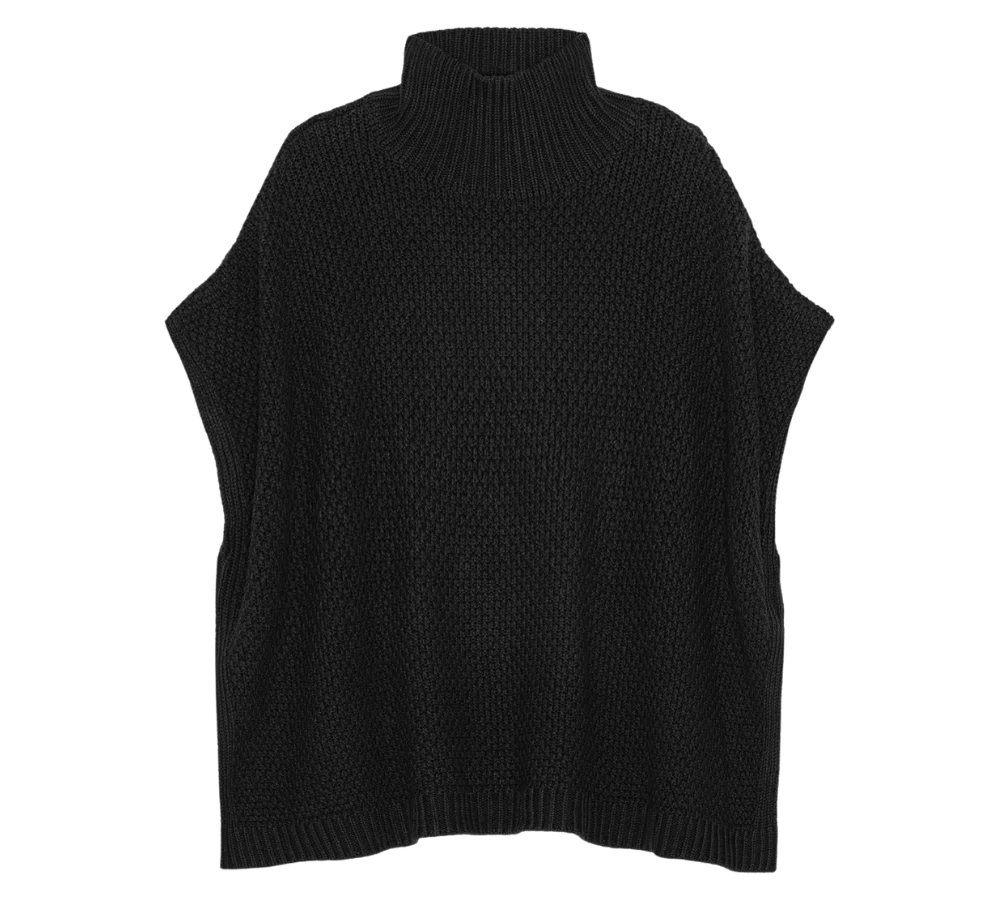 Tilia strikket poncho - sort - Image 2