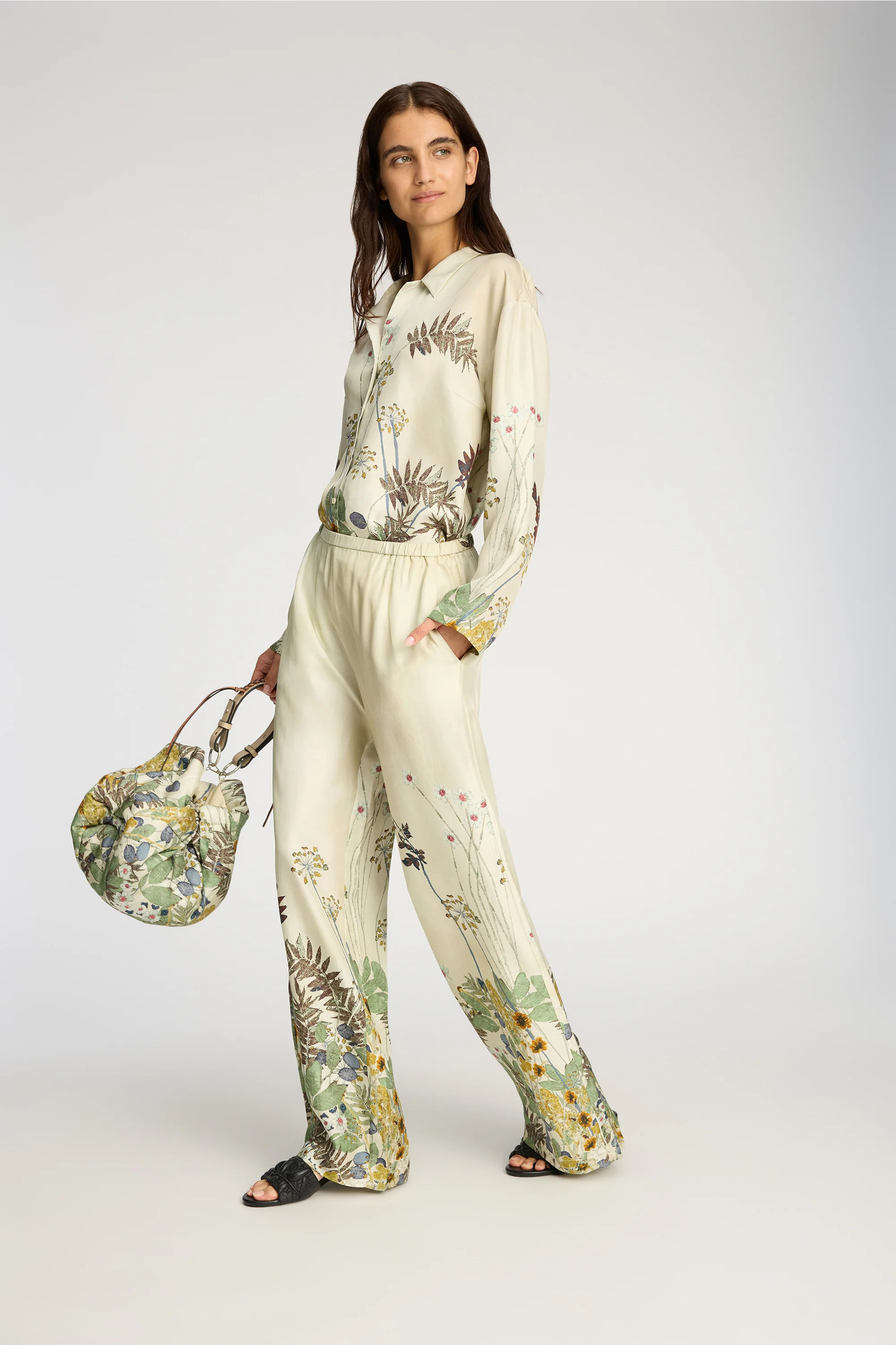 Fabert silkebukser - Print Creme - Image 7