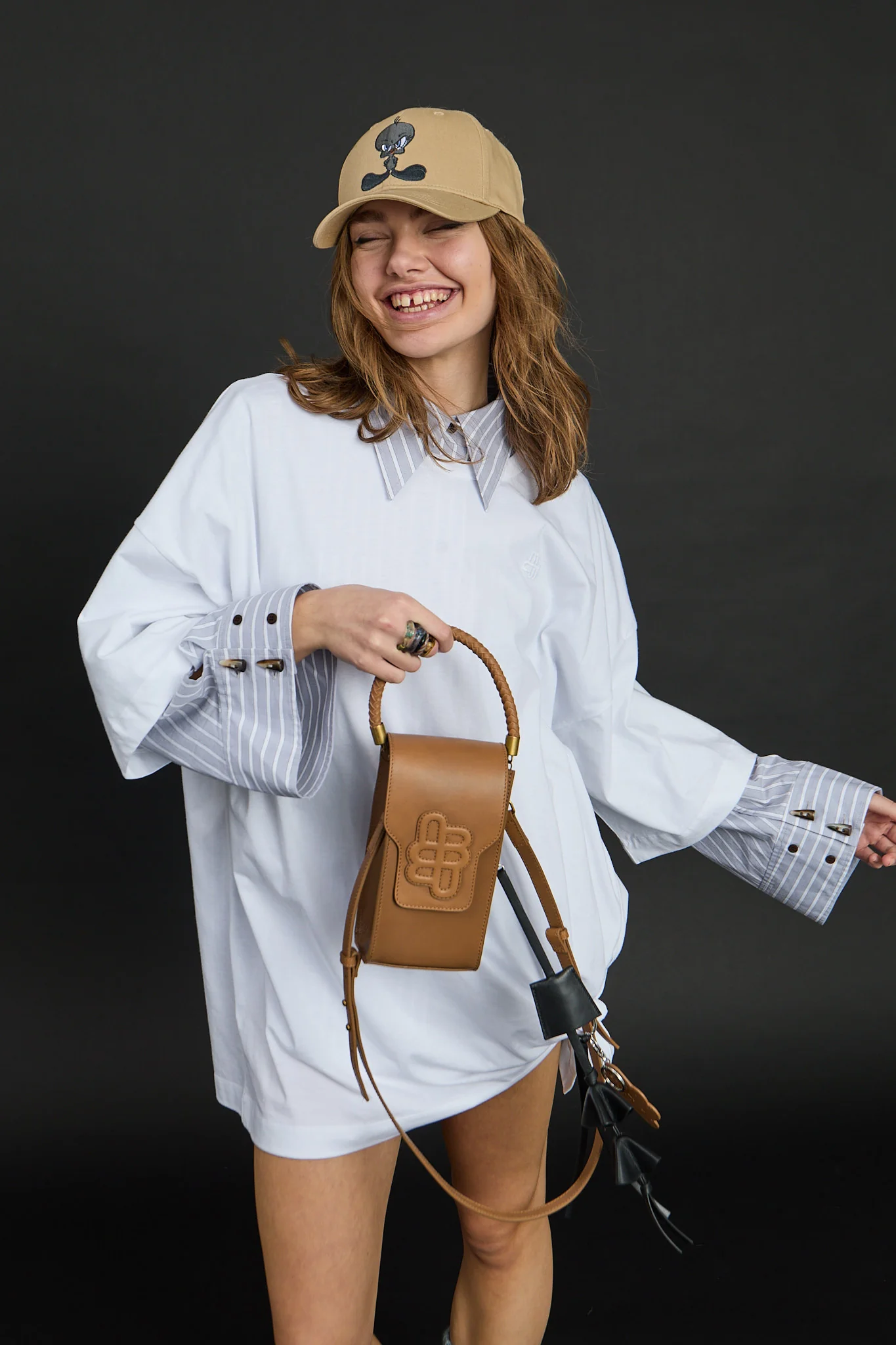 Lavilla lædertaske - brun - Image 2