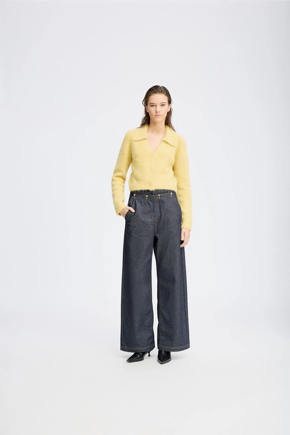 Roxas polo cardigan - Lemon - Image 4