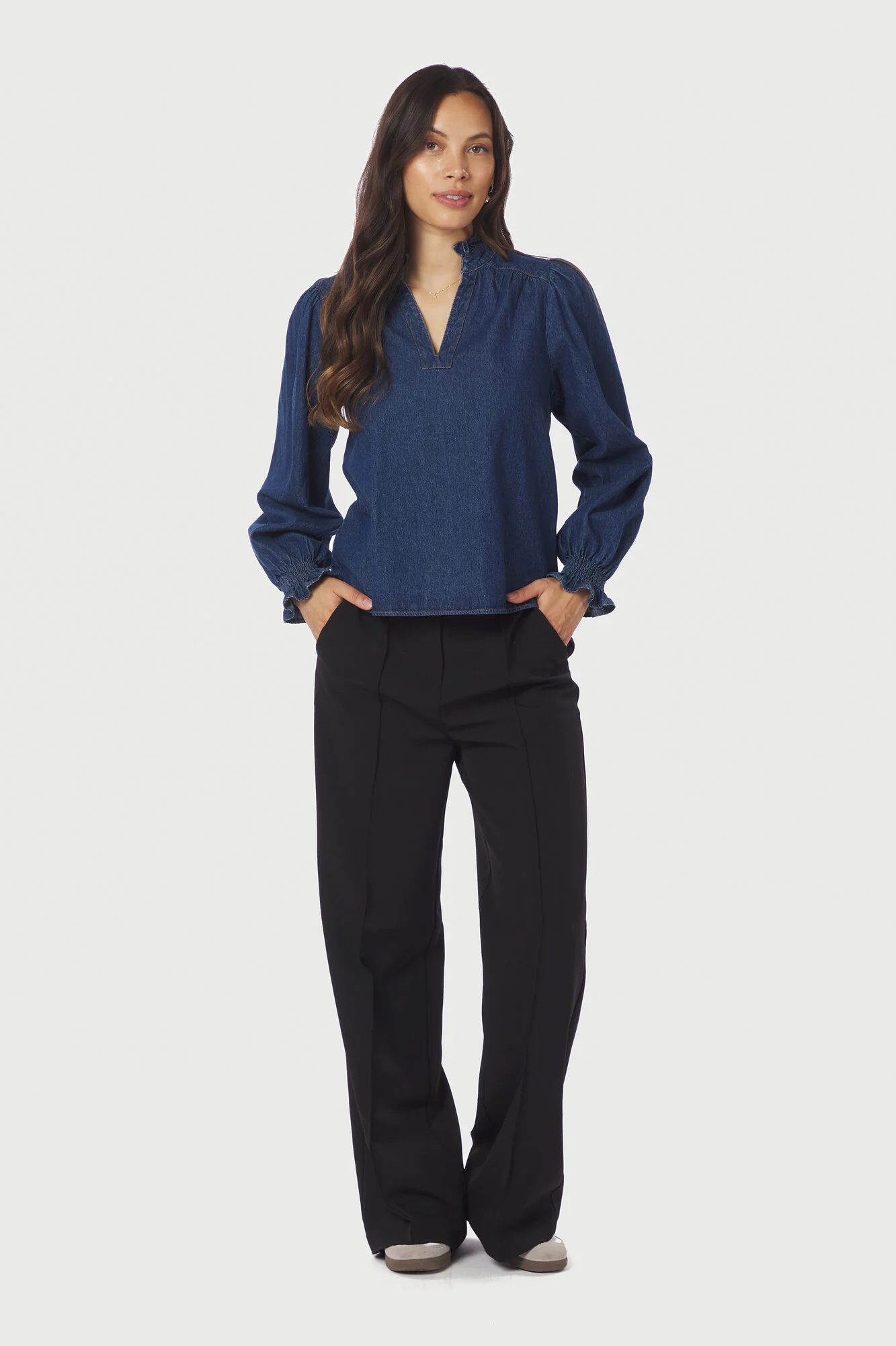 Emmeline denimbluse - mørkeblå - Image 4