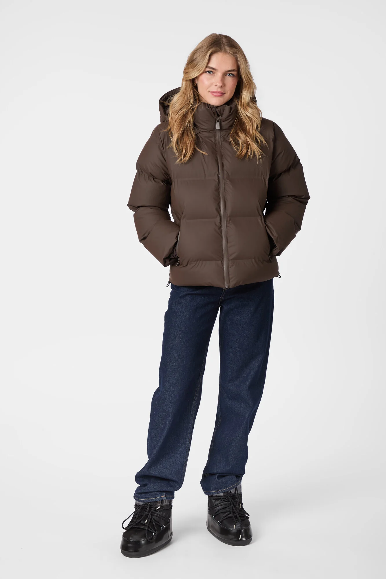 Fox Puffer dunjakke - Dark Brown - Image 3