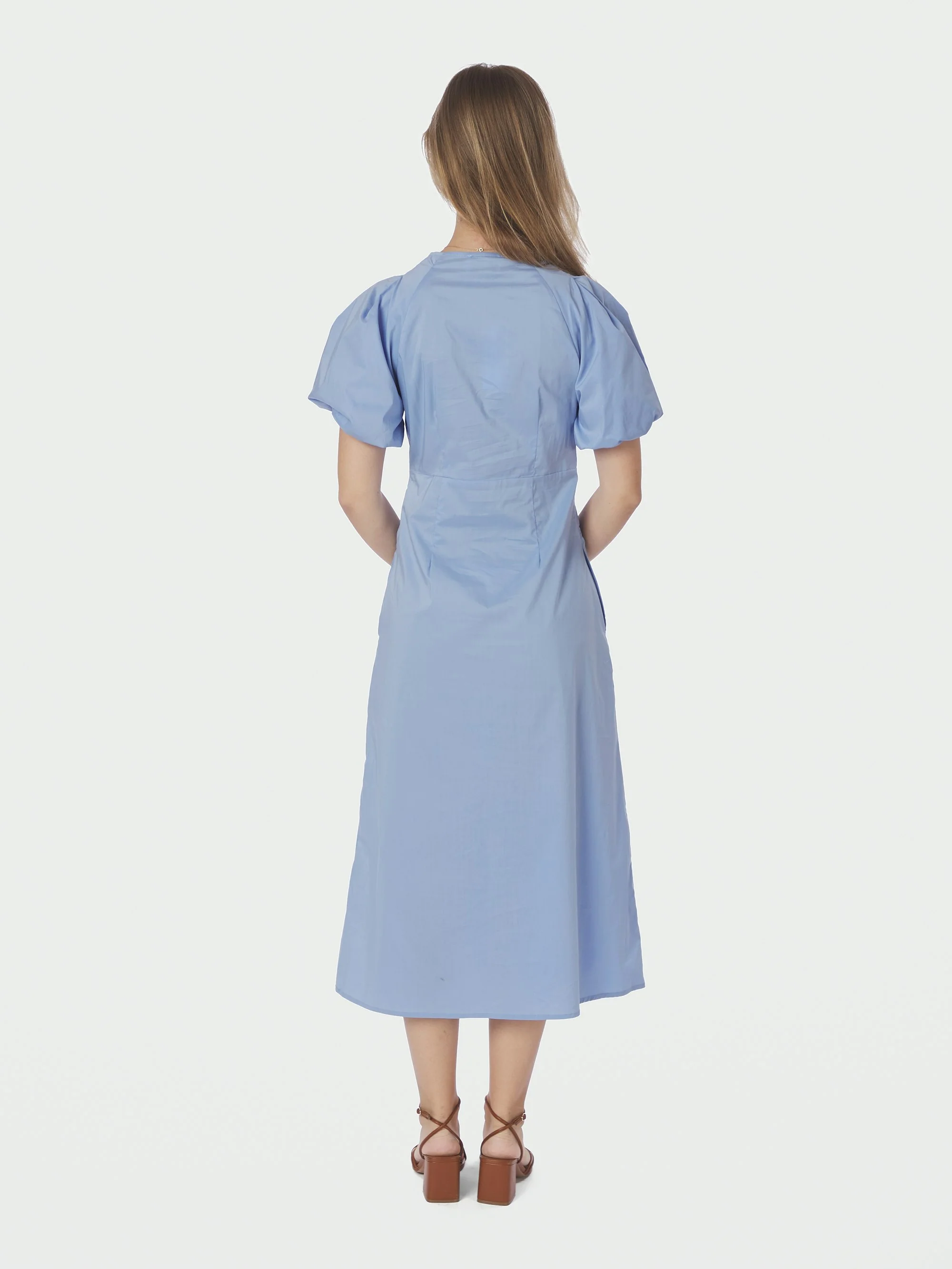 Illana Poplin kjole - Sky Blue - Image 3