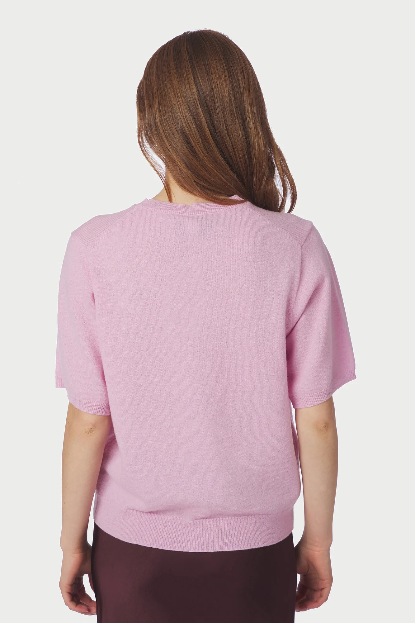 Missy kortærmet uldstriktrøje - Light Pink - Image 3