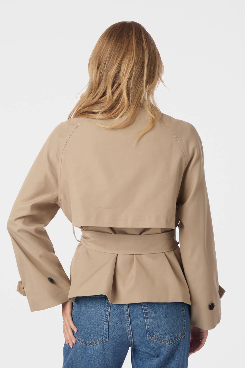 Munet kort trenchcoat - sand - Image 3