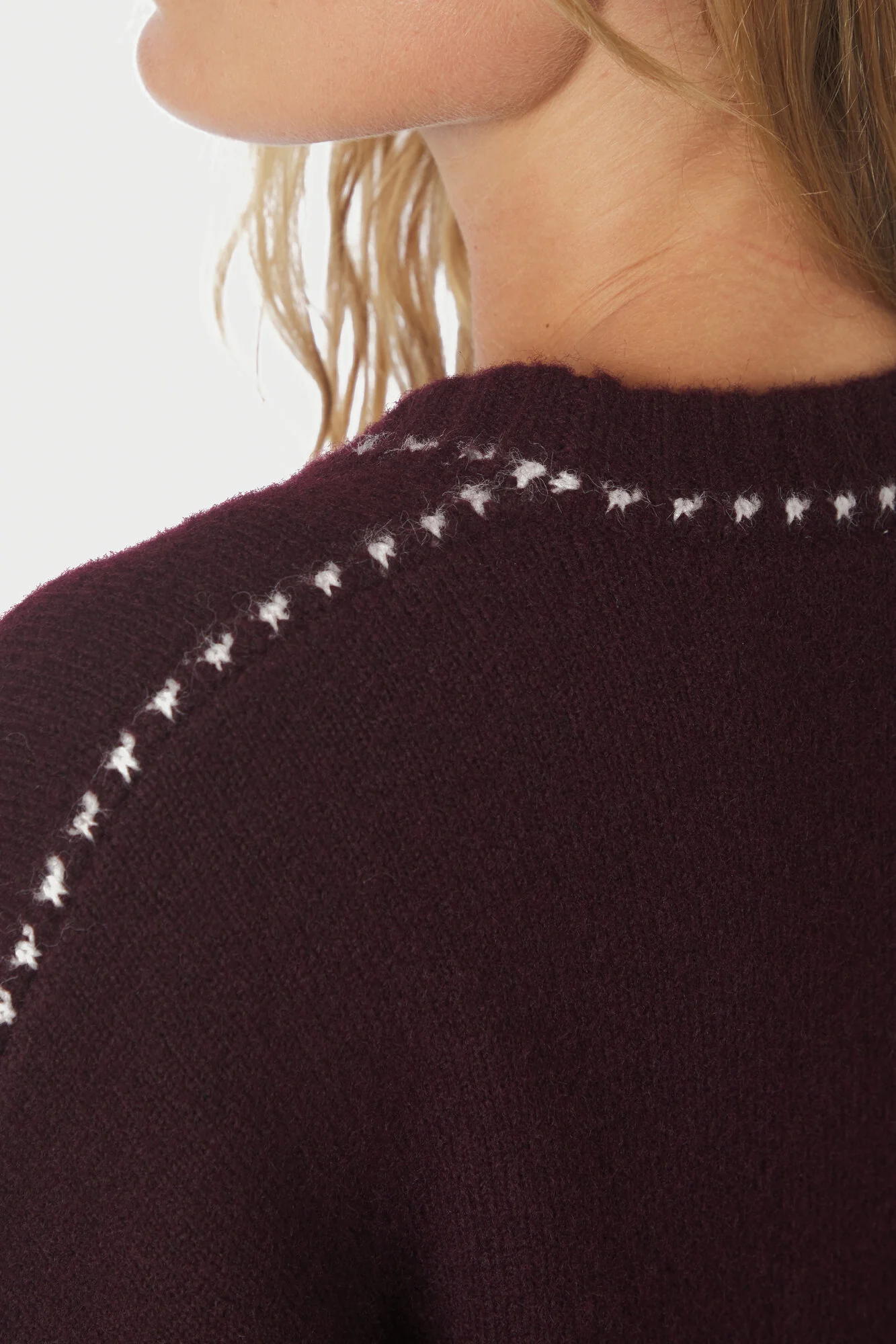 Roeme Stitch striktrøje - Wine - Image 6