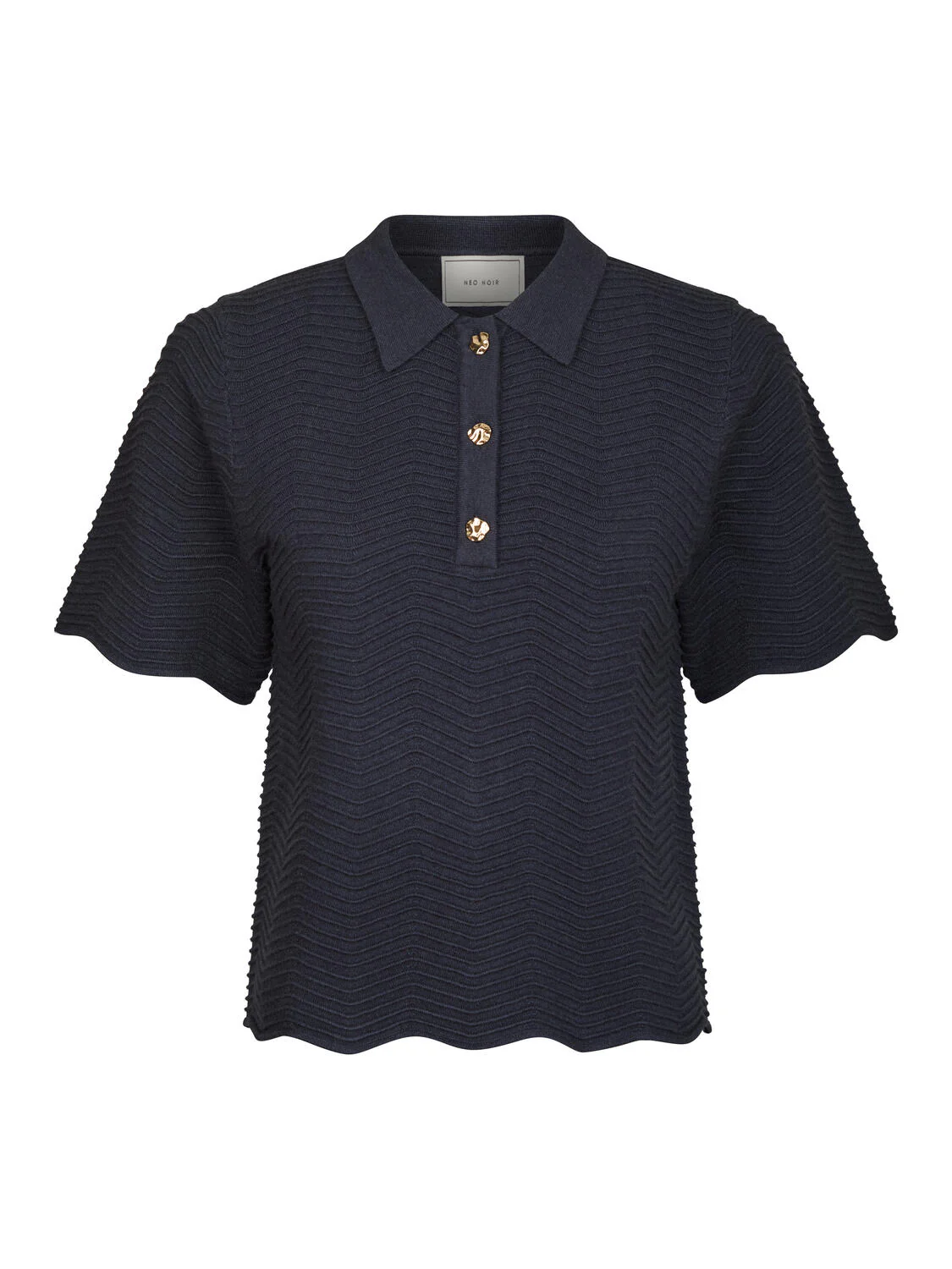 Soko Wave Knit polo t-shirt - Midnight Blue - Image 2