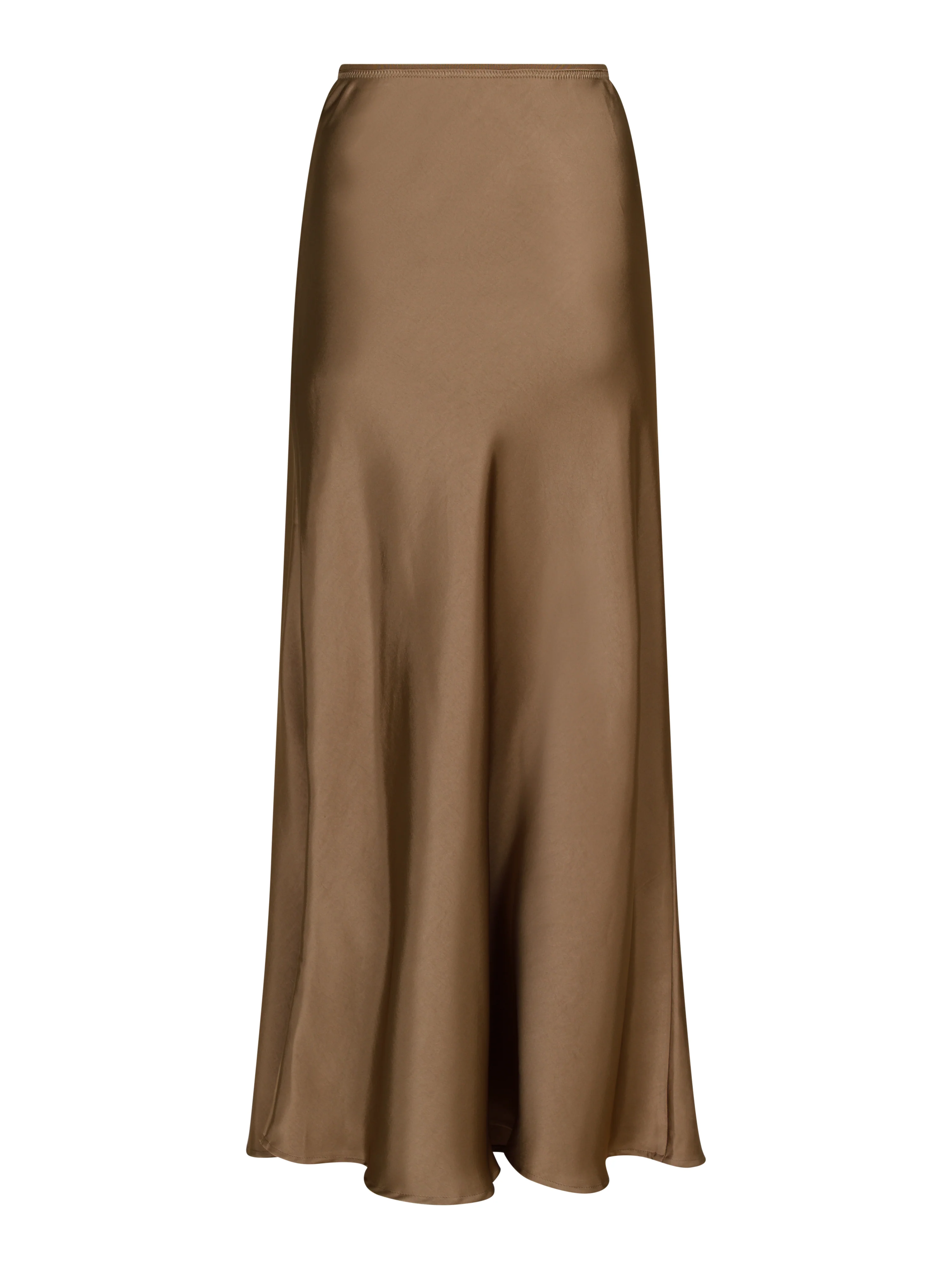 Vicky Heavy satinnederdel - Dark taupe - Image 4