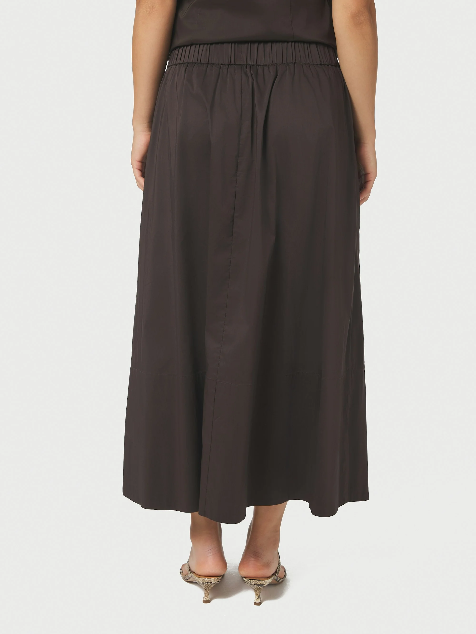 Yara Poplin nederdel - Chocolate Brown - Image 6