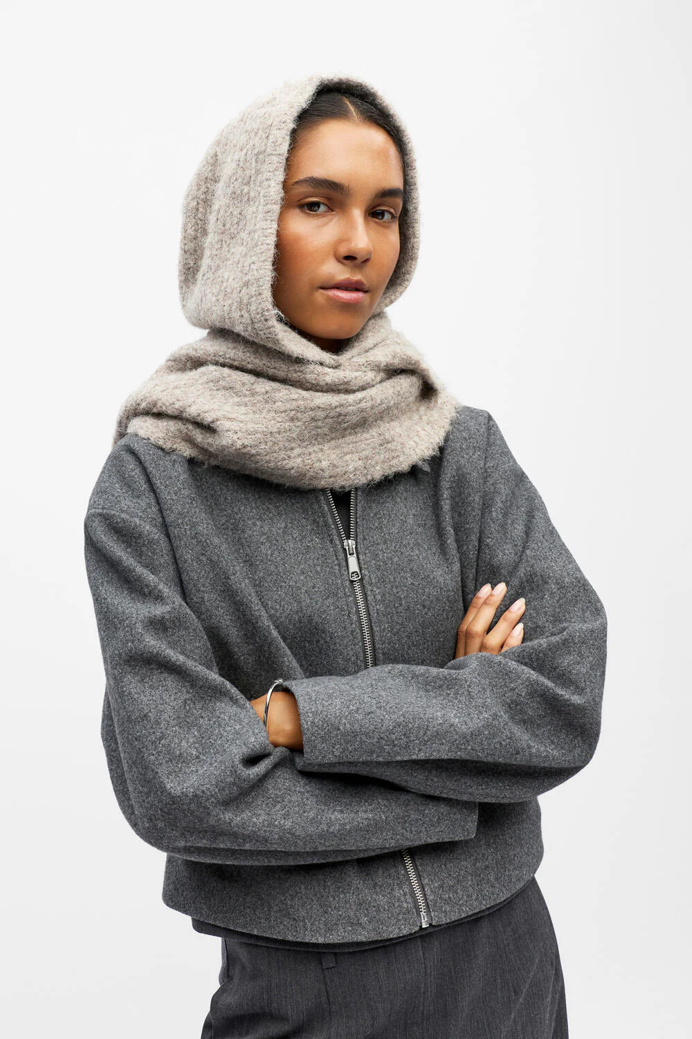 Milu Knit balaclava tørklæde - Humus