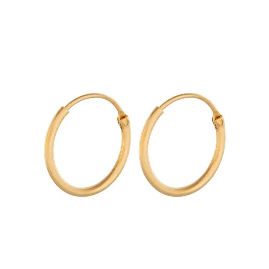 Tiny plain hoops øreringe - Forgyldt