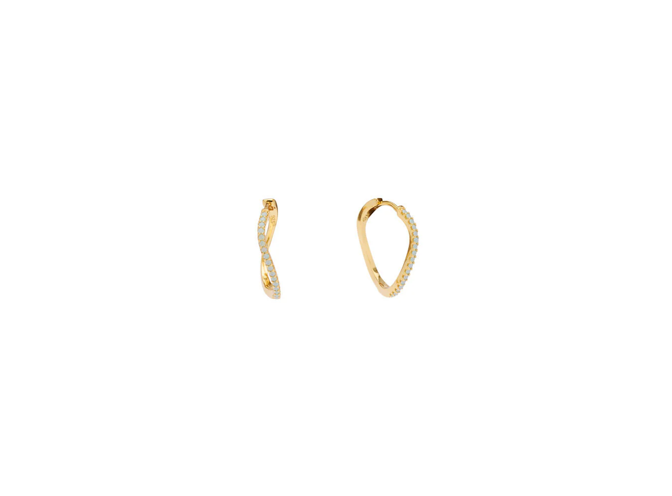 Amelia Petit hoops - forgyldt/Green Opac