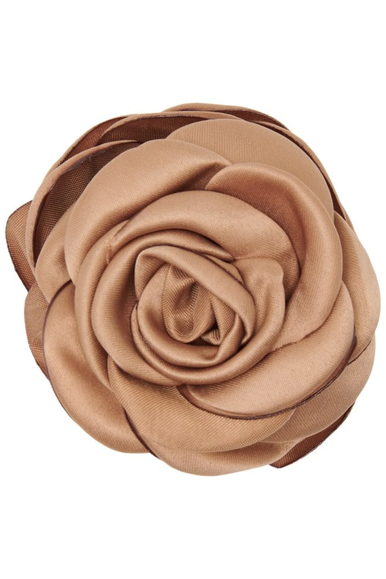 Small Satin Rose hårklemme - Latte