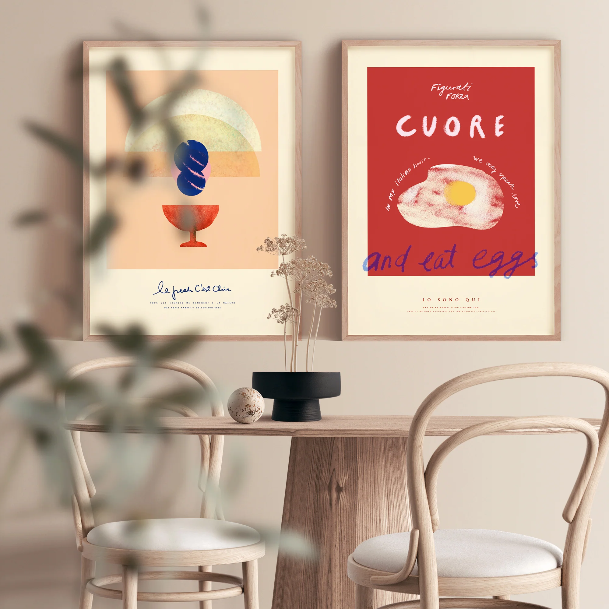 Das Rotes Rabbits Cuore plakat - 30x40 cm. - Image 2