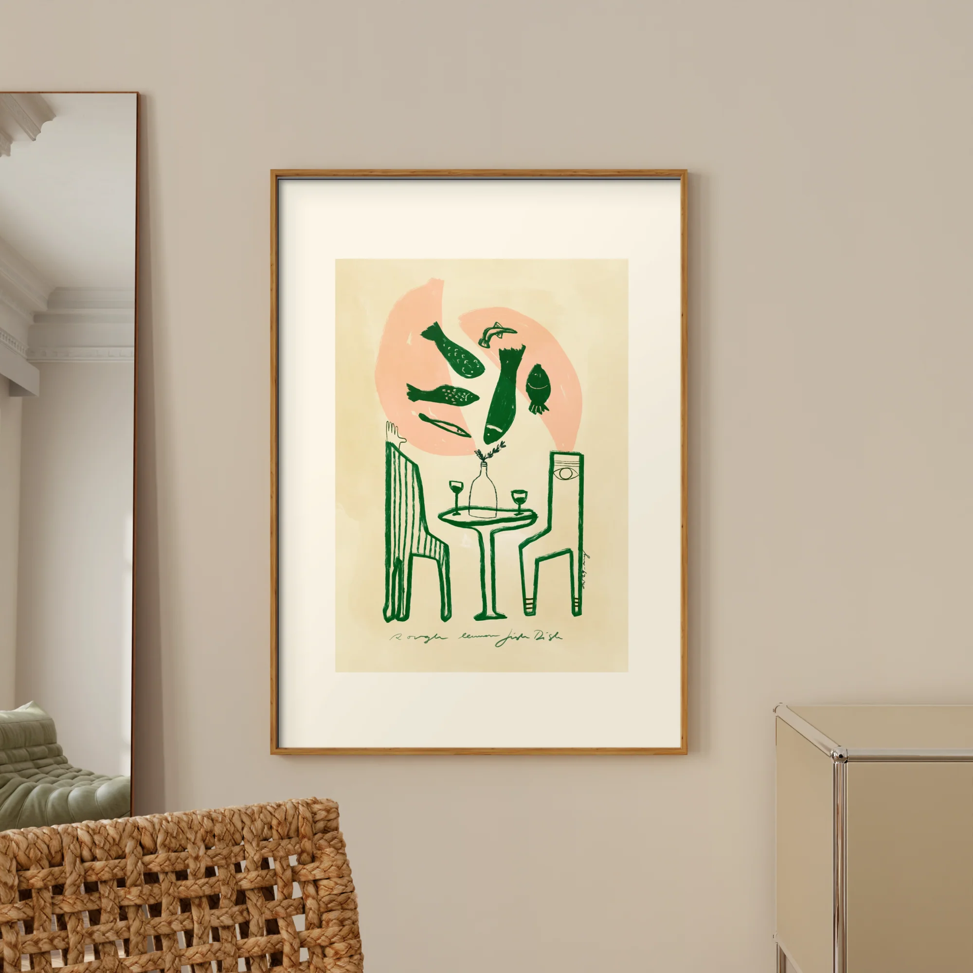Green Lemon Fish plakat - 30x40 cm - Image 2