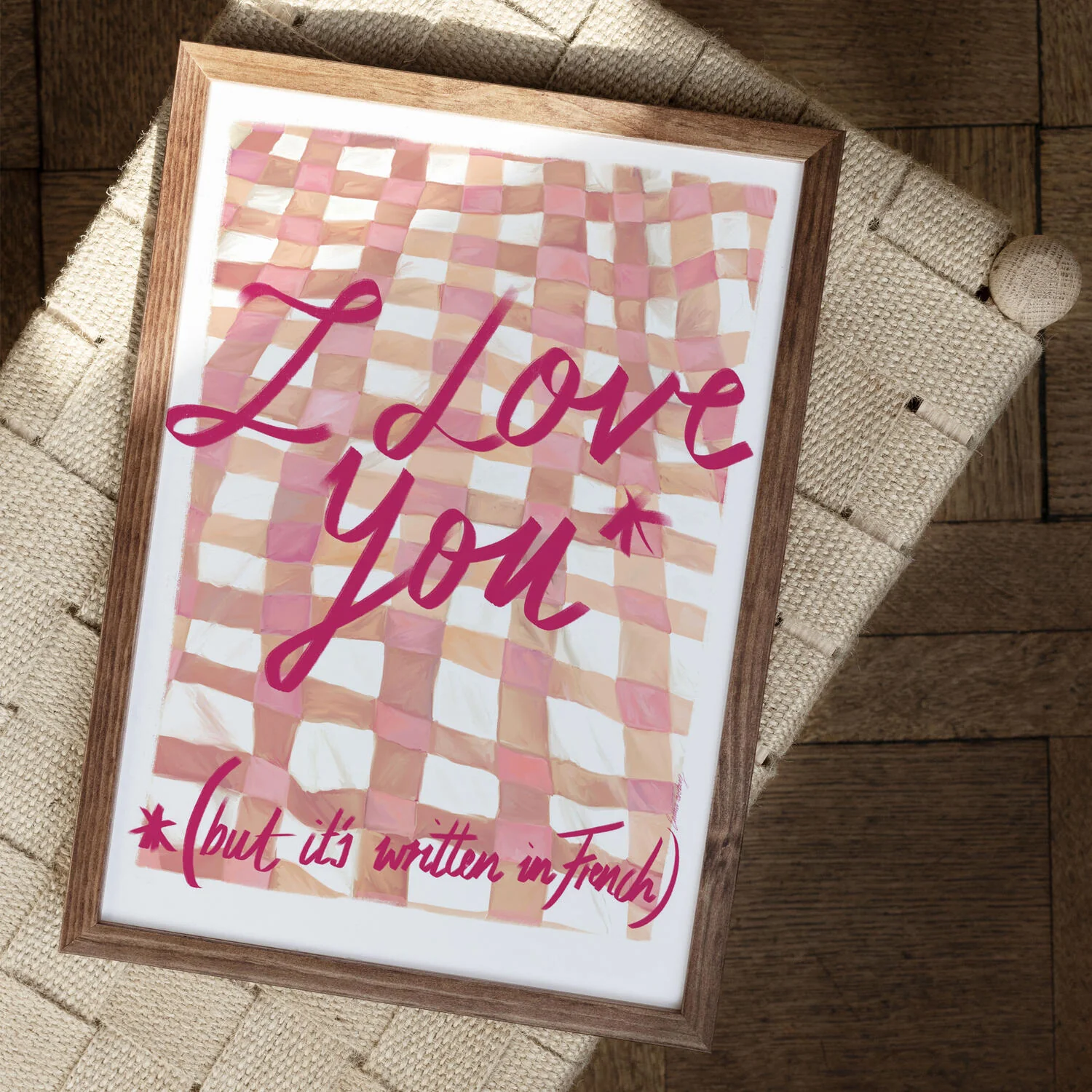 I Love You in French, Pink - 30 x 40 cm - Image 2