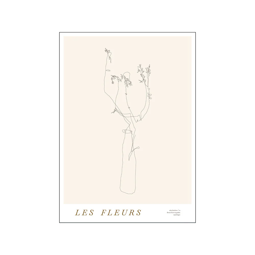 Les Fleurs plakat, creme - 30x40 cm