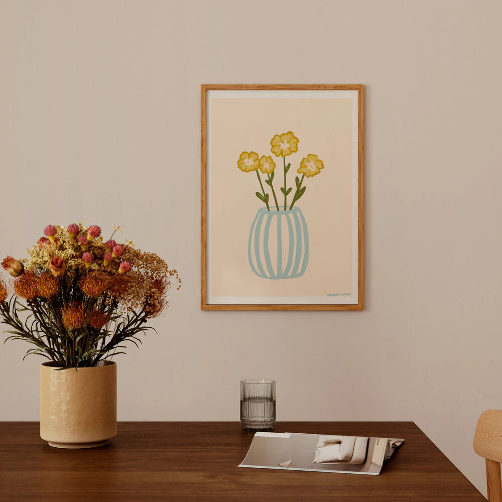 Yellow Flowers plakat, Multicolor - 30x40 cm. - Image 2