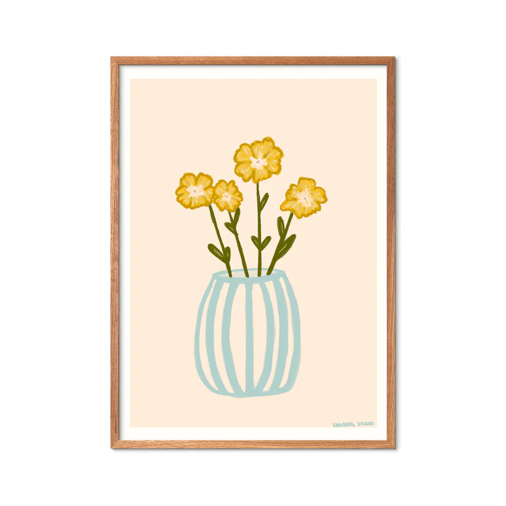 Yellow Flowers plakat, Multicolor - 30x40 cm. - Image 3