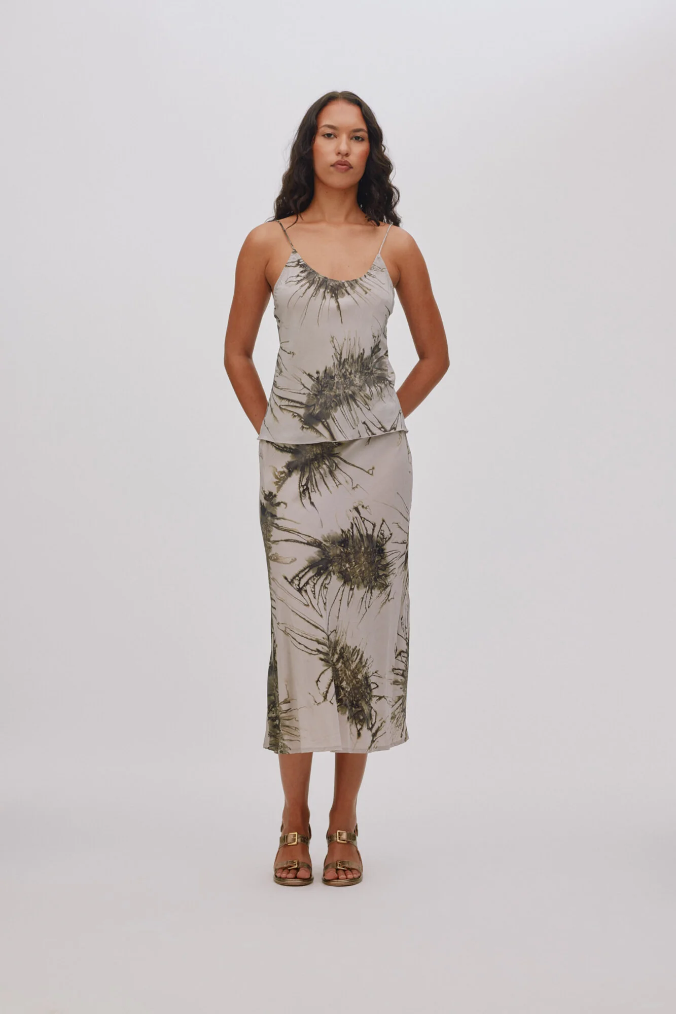 Elmi Sea Urchin Crop Bias nederdel - Grey Combo - Image 7