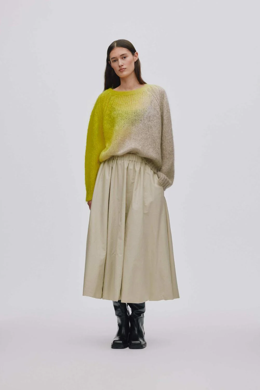 Jasmin Cross Dye Boxy striktrøje - Limeade Pilikan - Image 3