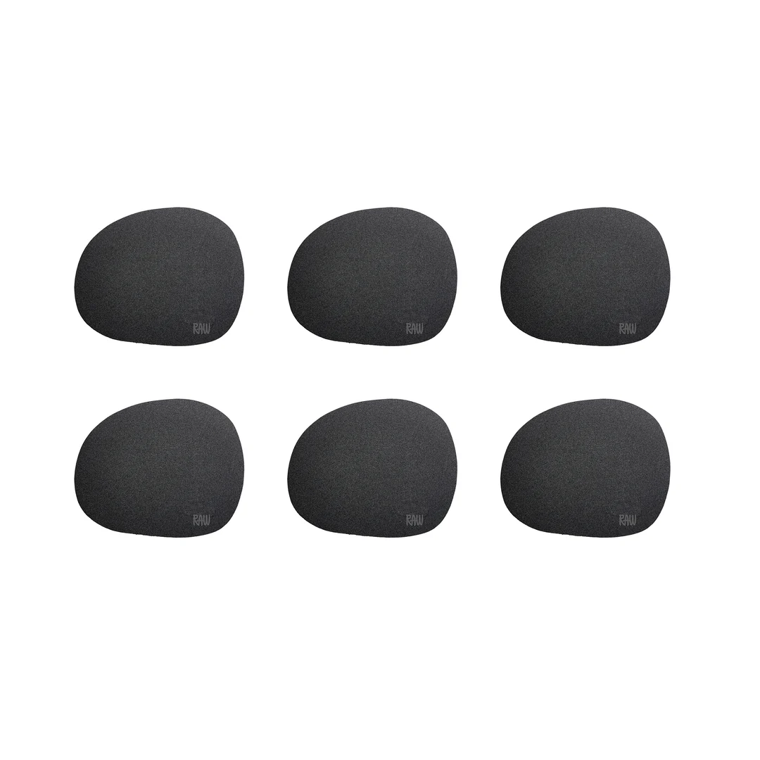 Silicone glasbrik, sort - 6 stk.