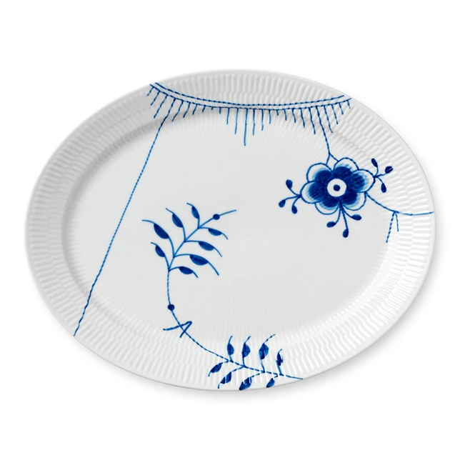 Blå Mega fad - 35 cm.