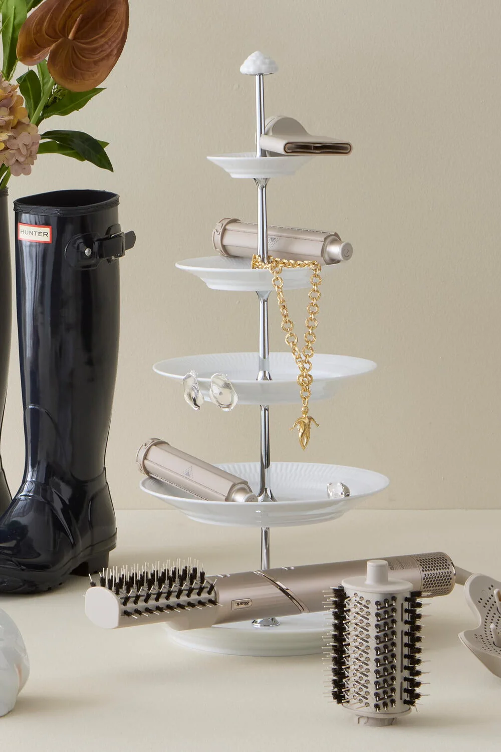 Hvid Riflet etagere - 5 Lag - Image 3