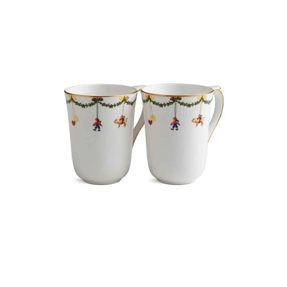 Stjerne Riflet krus, 2 stk. - 33 cl.