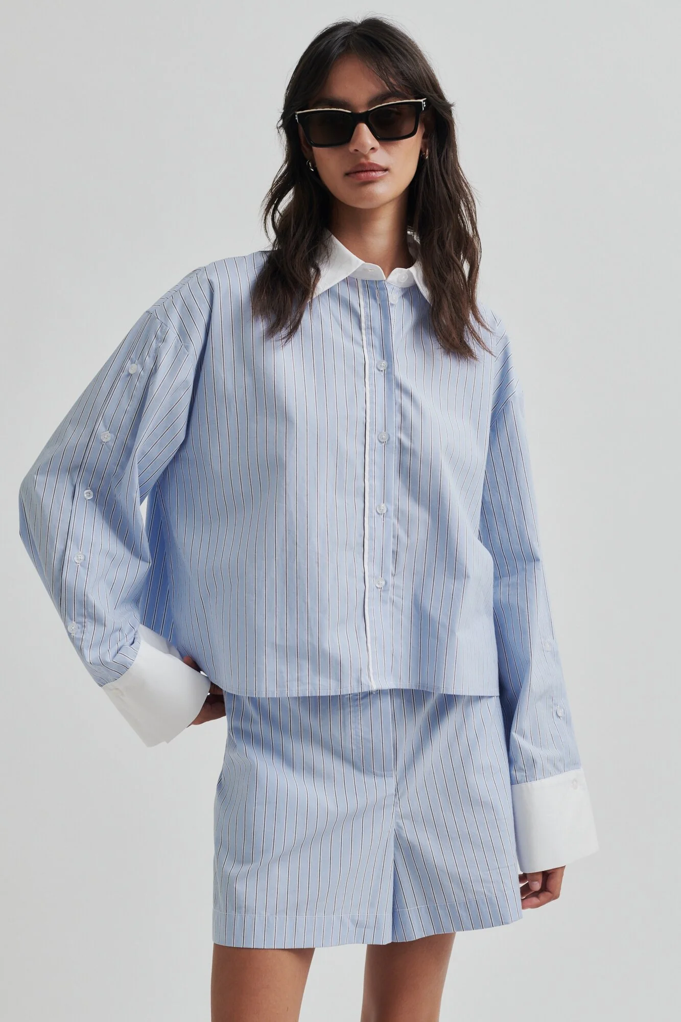 Alanis Shorts - Light Blue Stripe - Image 5