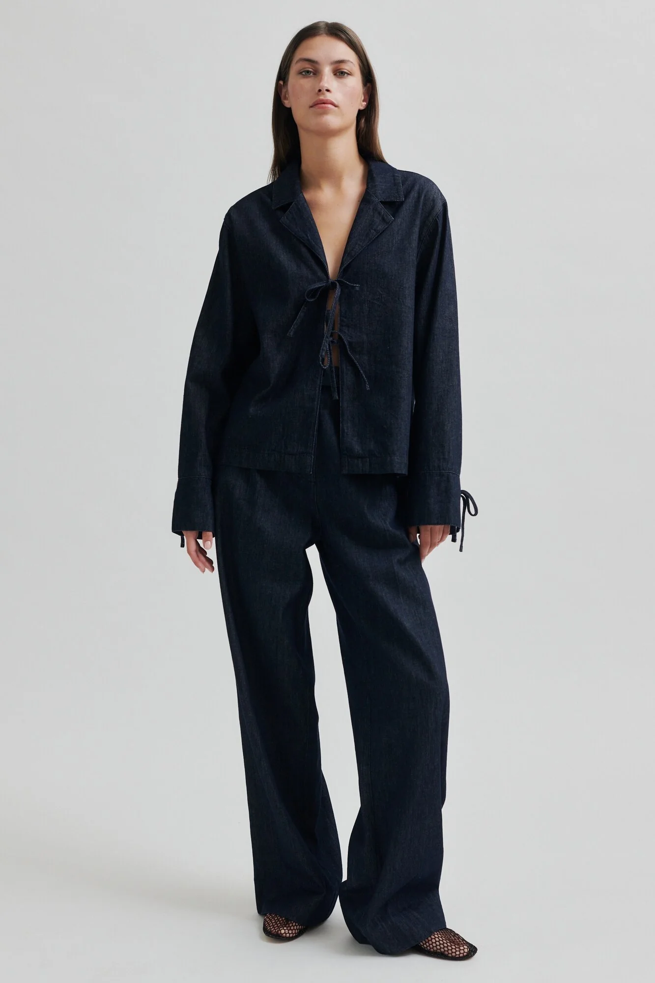 Alluet denimskjorte - Dark blue denim - Image 5