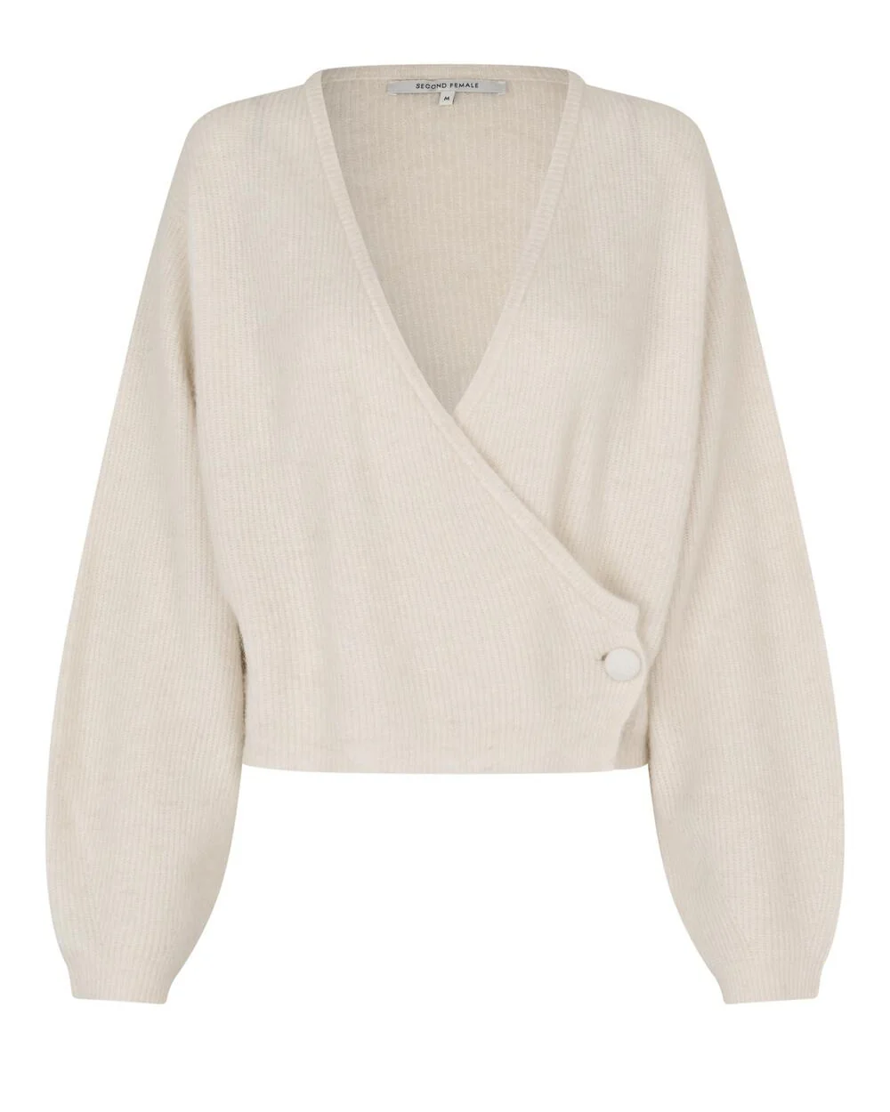 Gabby Wrap striktrøje - Soft Beige - Image 2