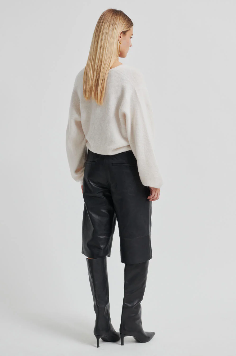 Gabby Wrap striktrøje - Soft Beige - Image 6