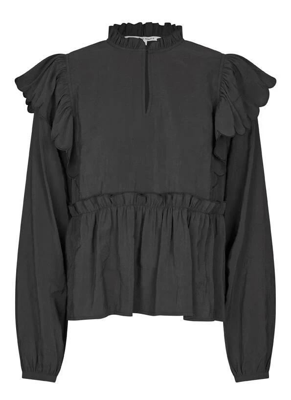 Terra Frill bluse - sort