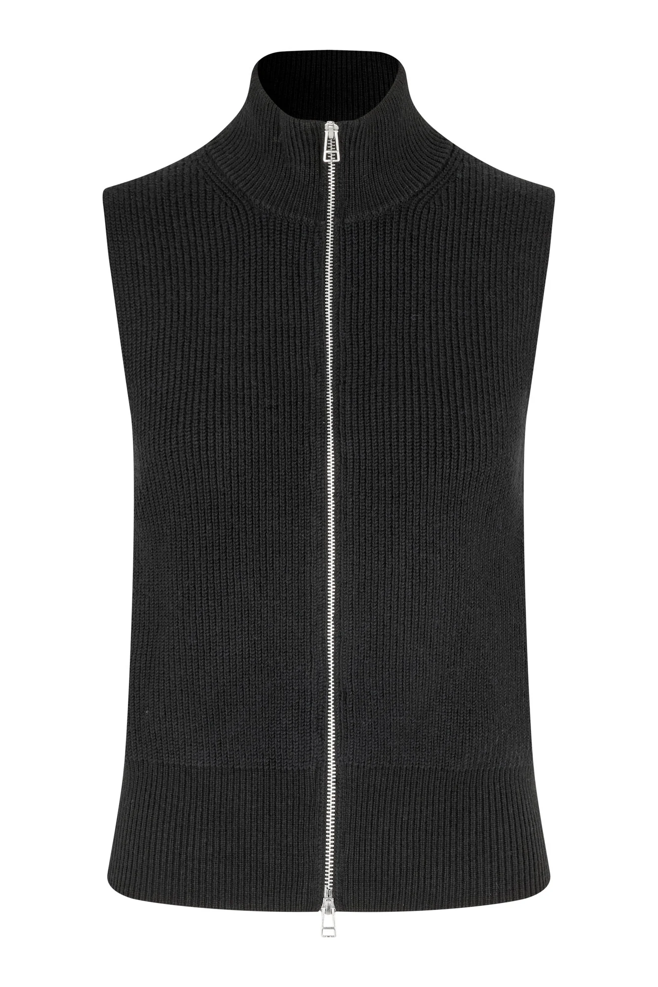 Yora strikket Zip uldVest - sort - Image 2