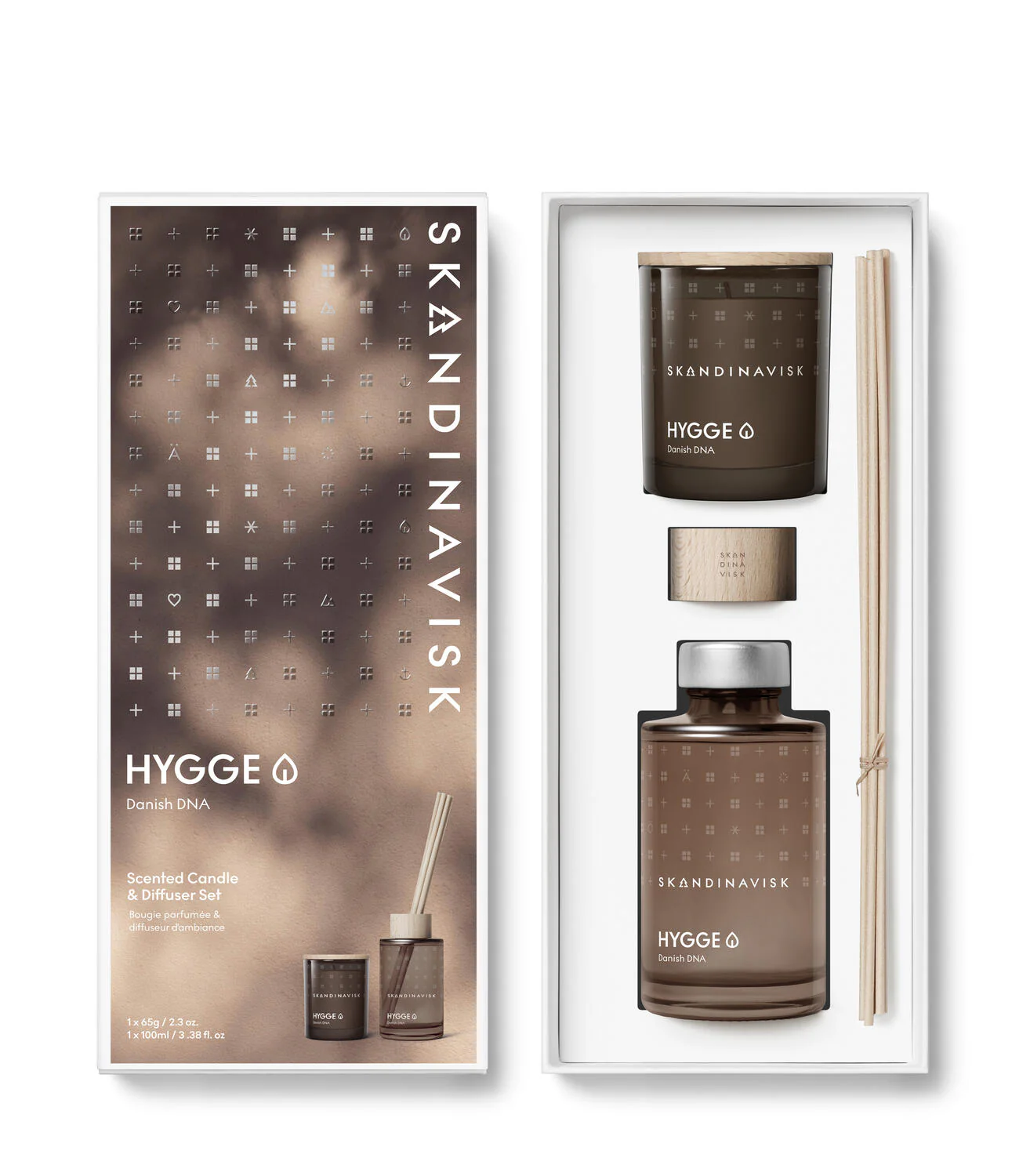 Hygge duftlys & -pinde, 165 g - Camel Brown