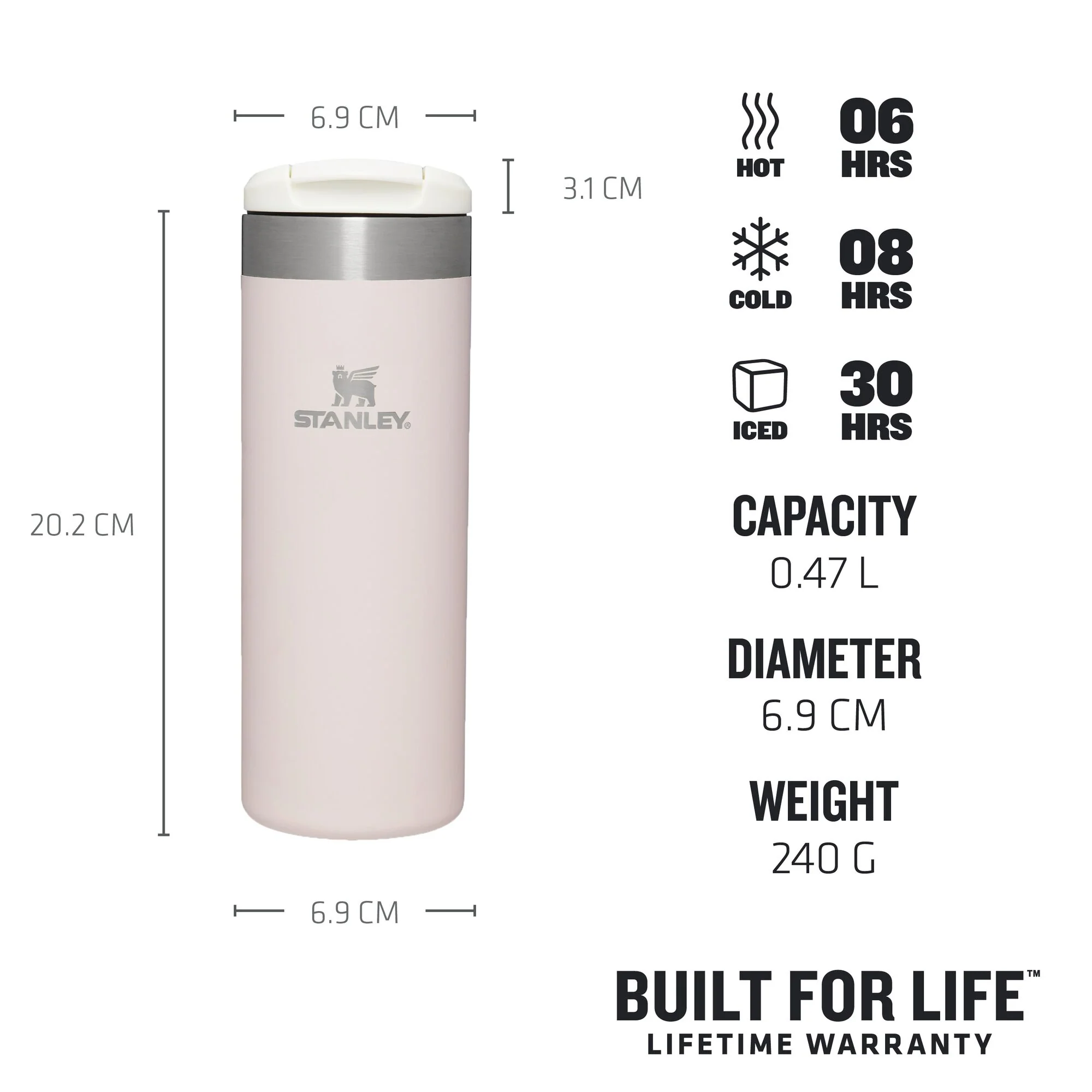 AeroLight Transit termokop, Rose Quartz - 0,47 L - Image 3