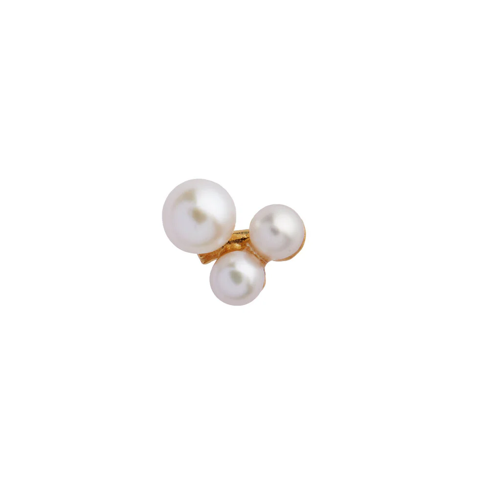 Three Pearl Berries ørestik - forgyldt - Image 2