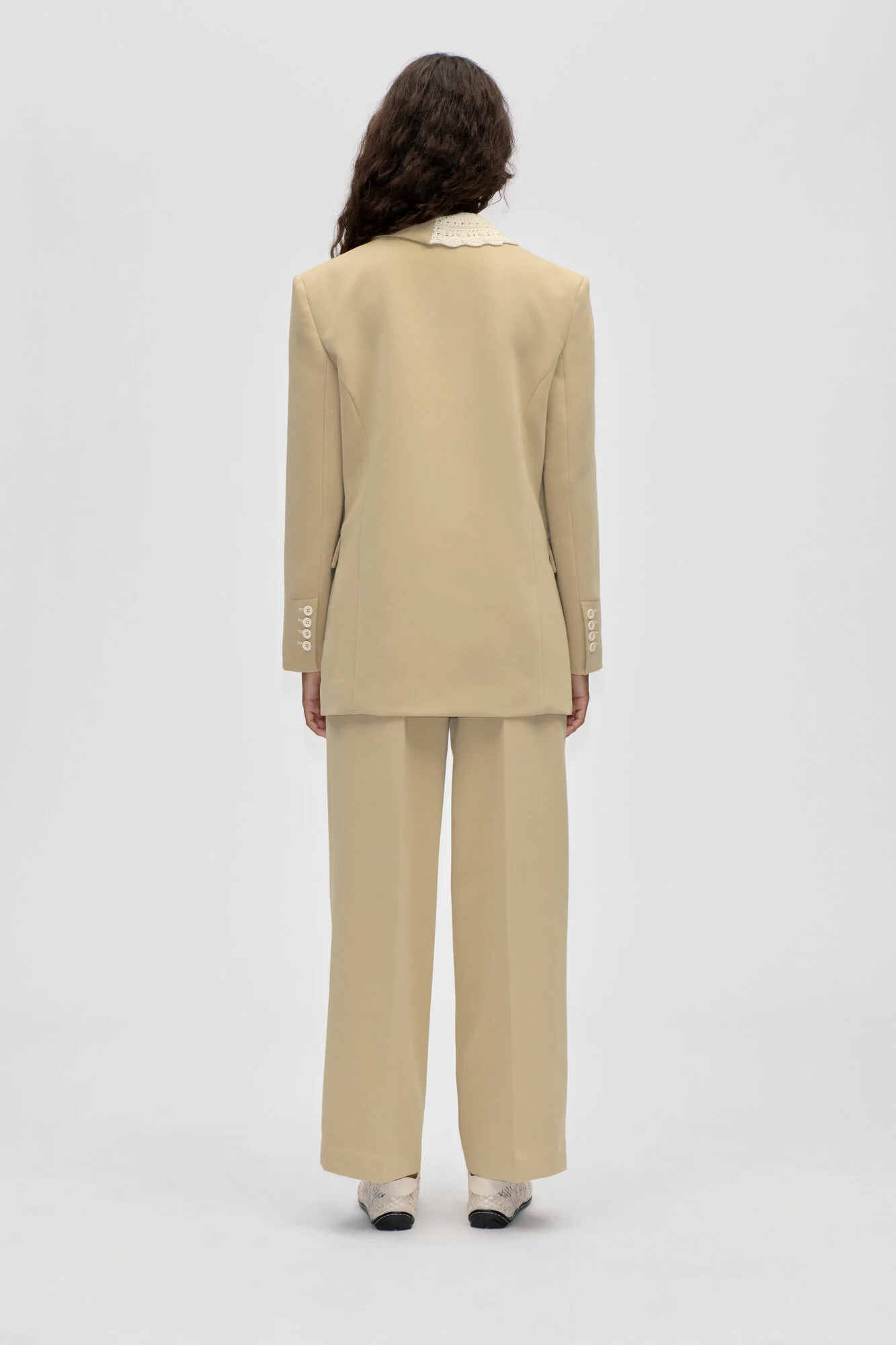 2483 Detailed Tailored blazer - Ecru - Image 4