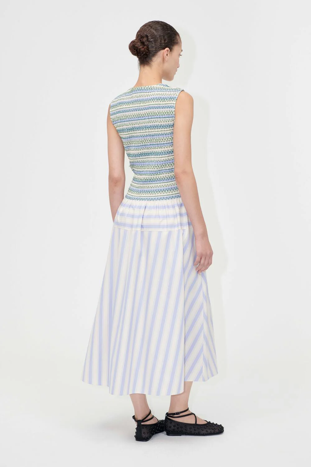 Smocked Tank kjole - Pastel Stripes - Image 4