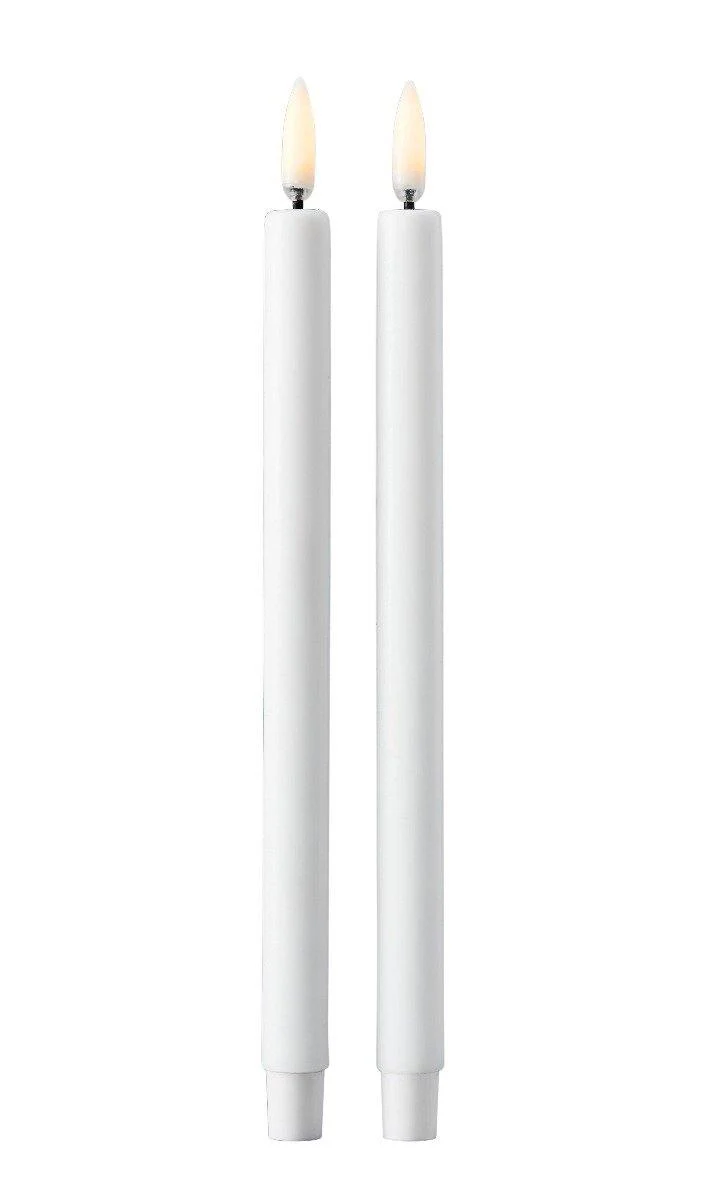 LED kertelys, hvid - H: 20 cm.