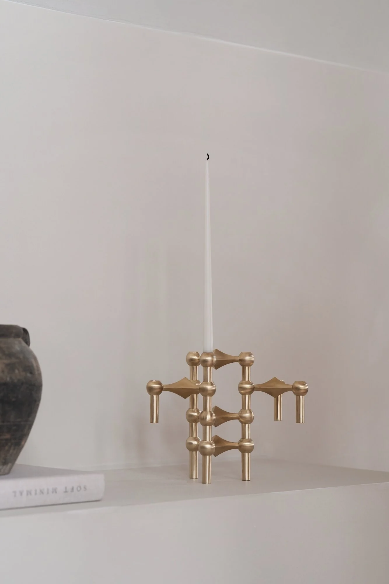 Nagel lysestage, børstet messing - 3-pak - Image 3