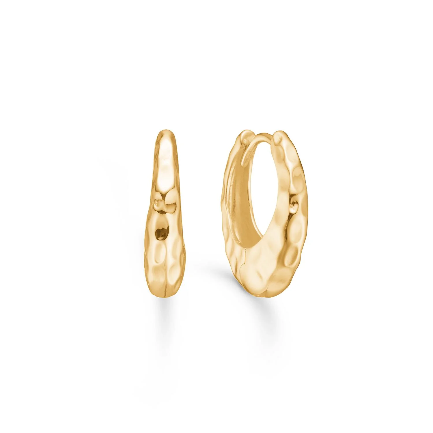 Bumped hoops, Large - forgyldt