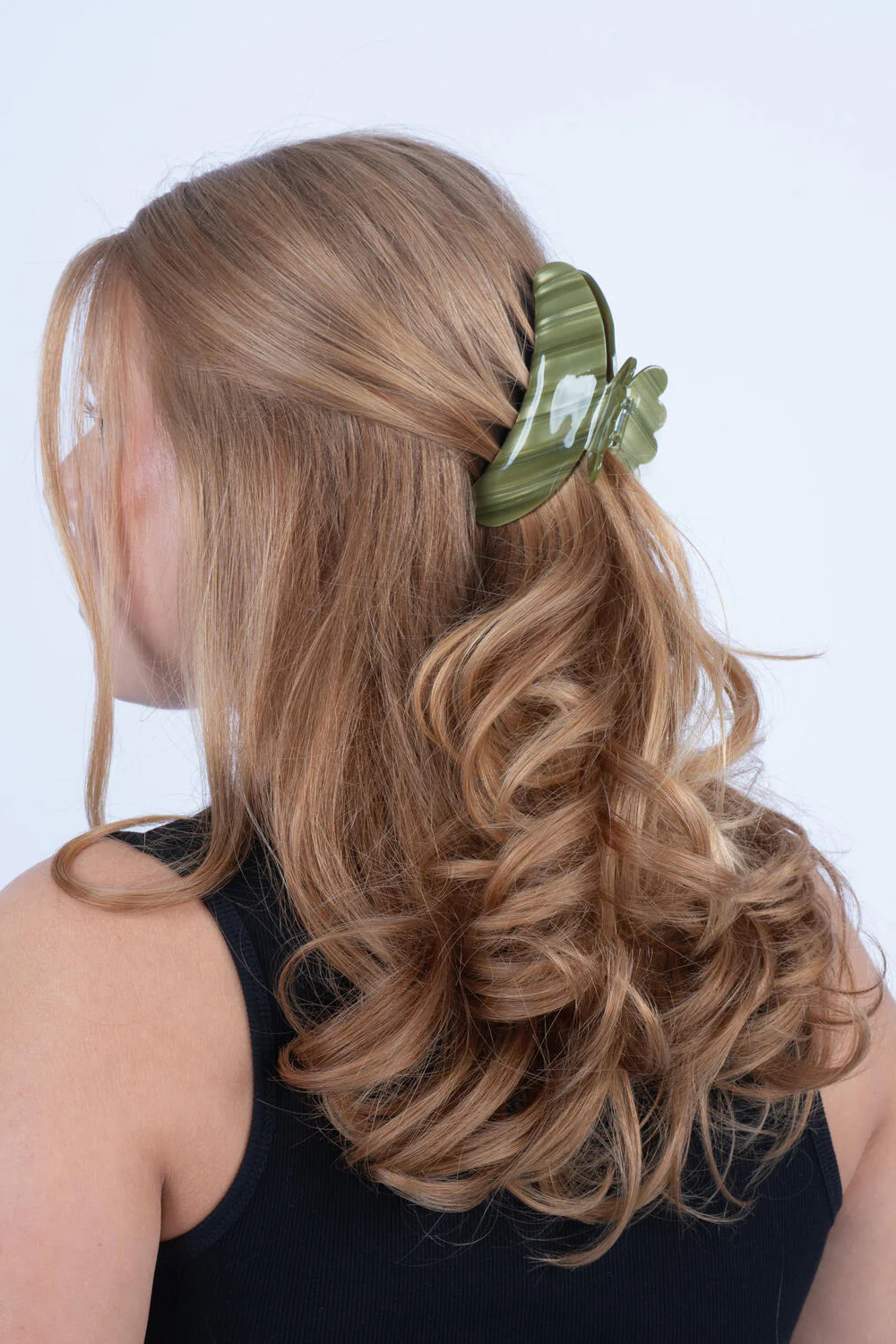 Helle Icy Pine hårklemme, Big - Spinach Green - Image 2
