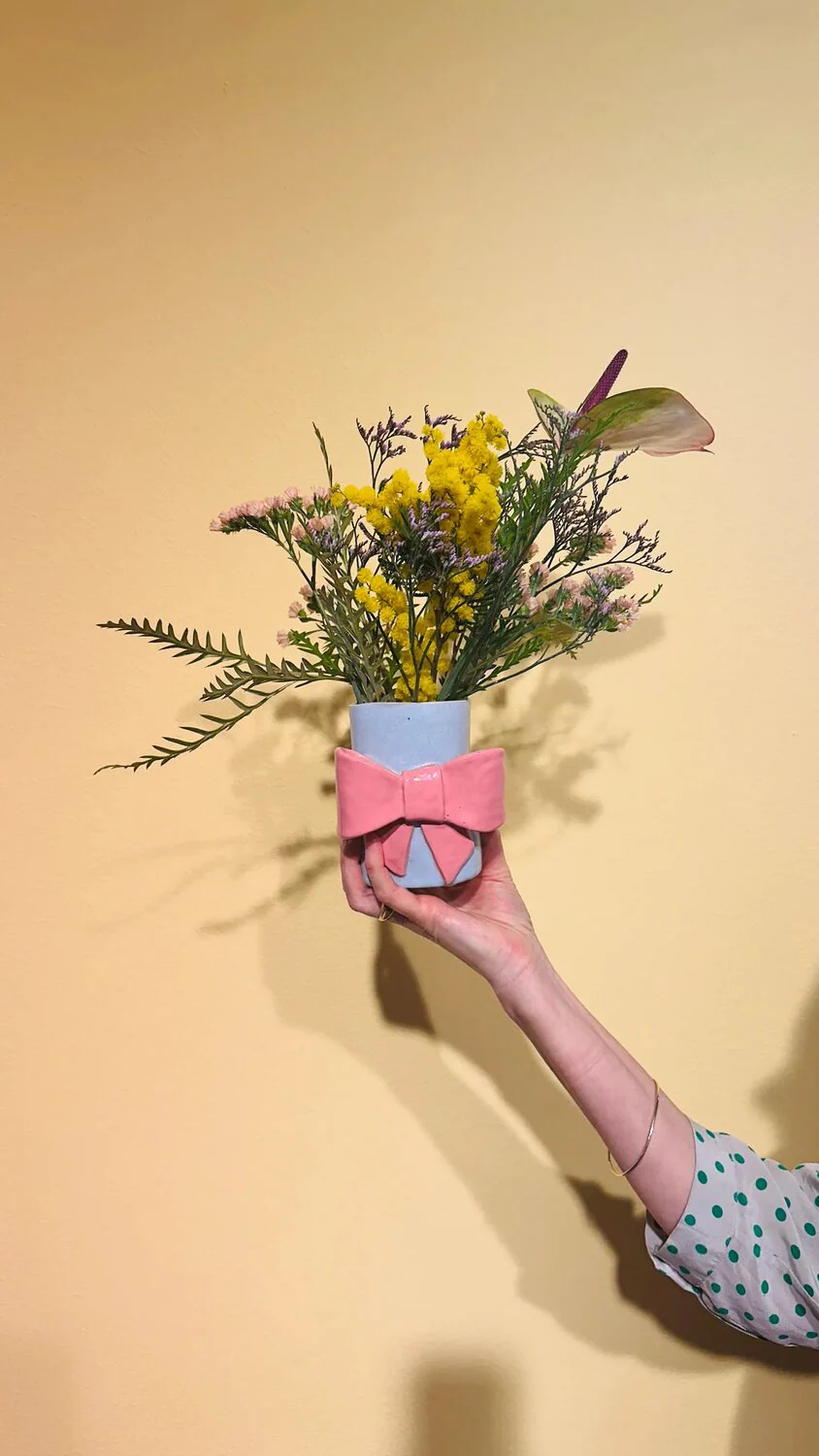 Sløjfevase, blå/rosa - H11 cm. - Image 3